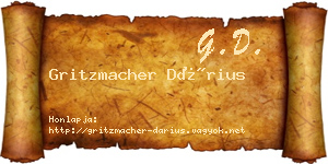 Gritzmacher Dárius névjegykártya